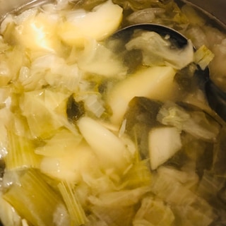 キャベツ　小松菜　ジャガイモ　スープ　電気圧力鍋